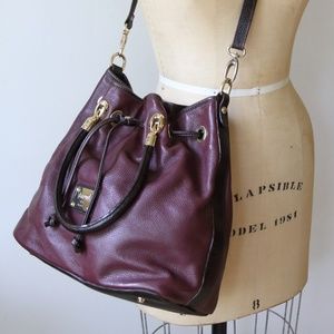 VALENTINA Maroon Drawstring Handbag Purse